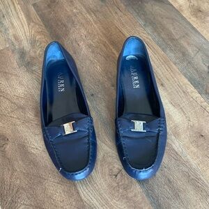 Lauren Ralph Lauren Careigh Navy Loafers with Silver Accent Sz 8.5